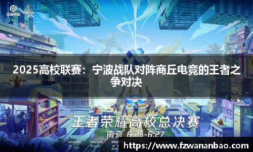 2025高校联赛：宁波战队对阵商丘电竞的王者之争对决